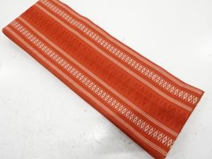 アンティーク　縞に菱模様織り出し半幅帯（着用可）